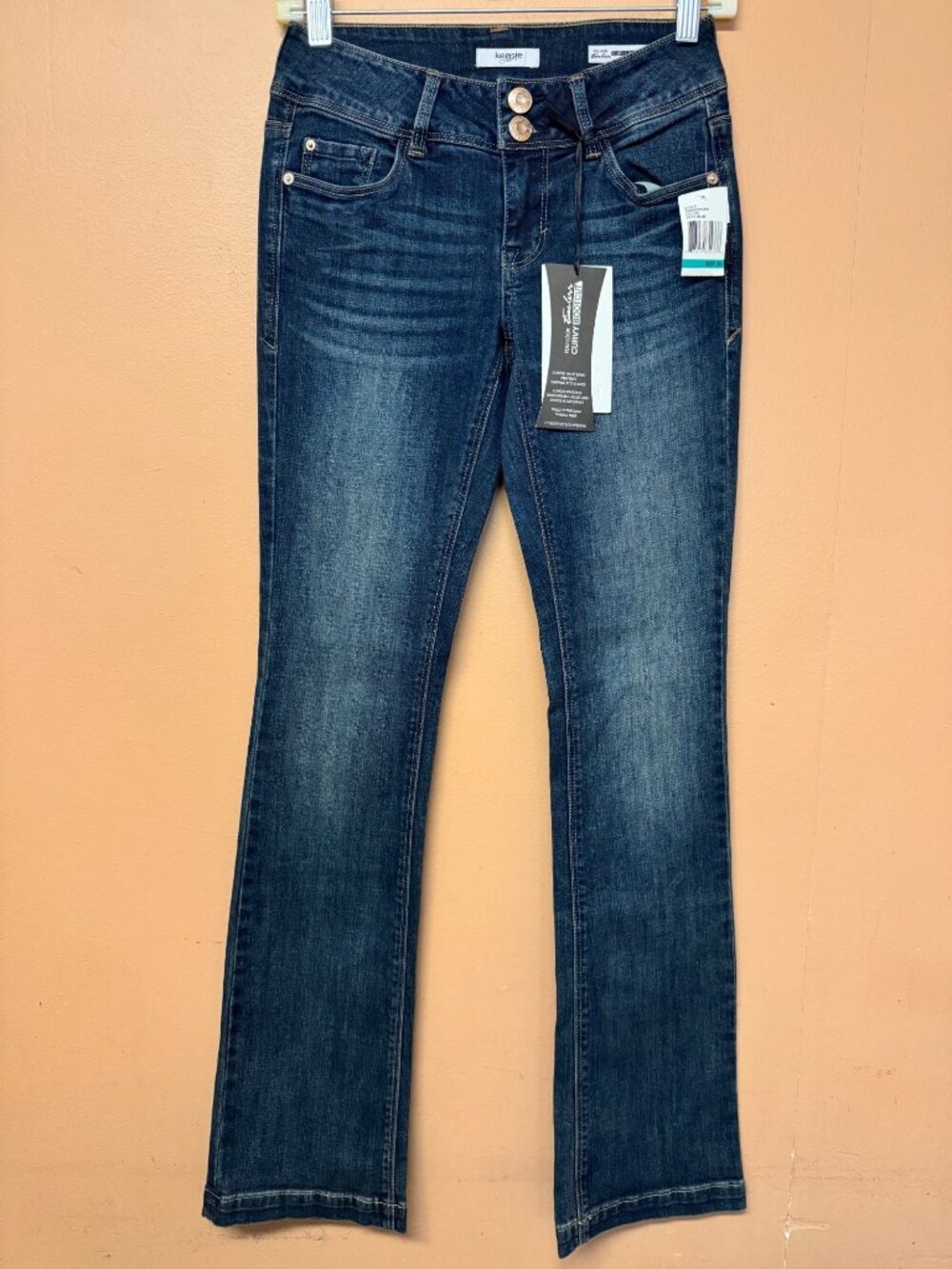 Y2K Kensie Jeans Curvy Bootcut Jeans Size 25 True Blue NWT Slim